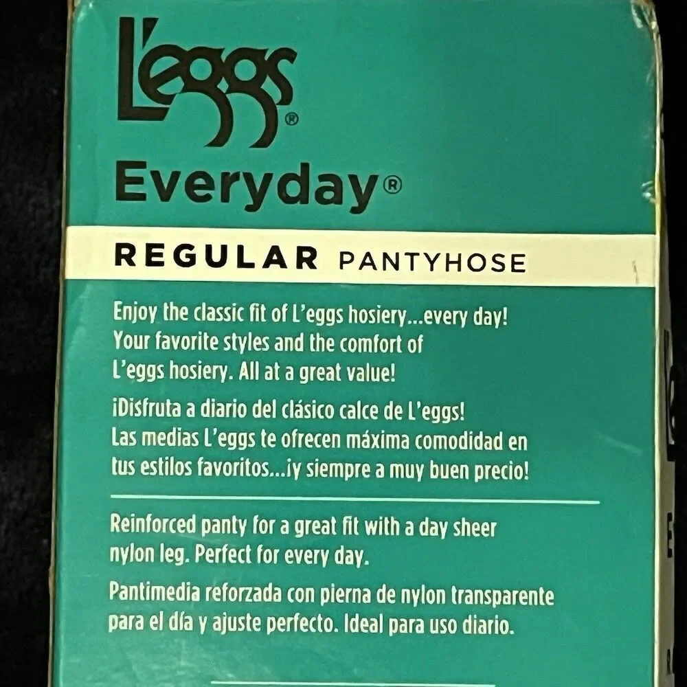 L'eggs Everyday Regular Nude Size B Medium Sheer Toe 4‎ Pairs Made In USA